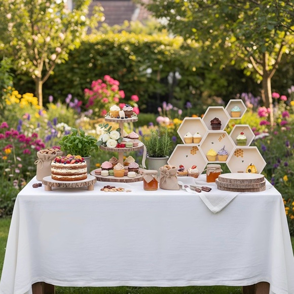 Rustic Wooden Cake Stand Set for Parties New - Picture 5 of 10